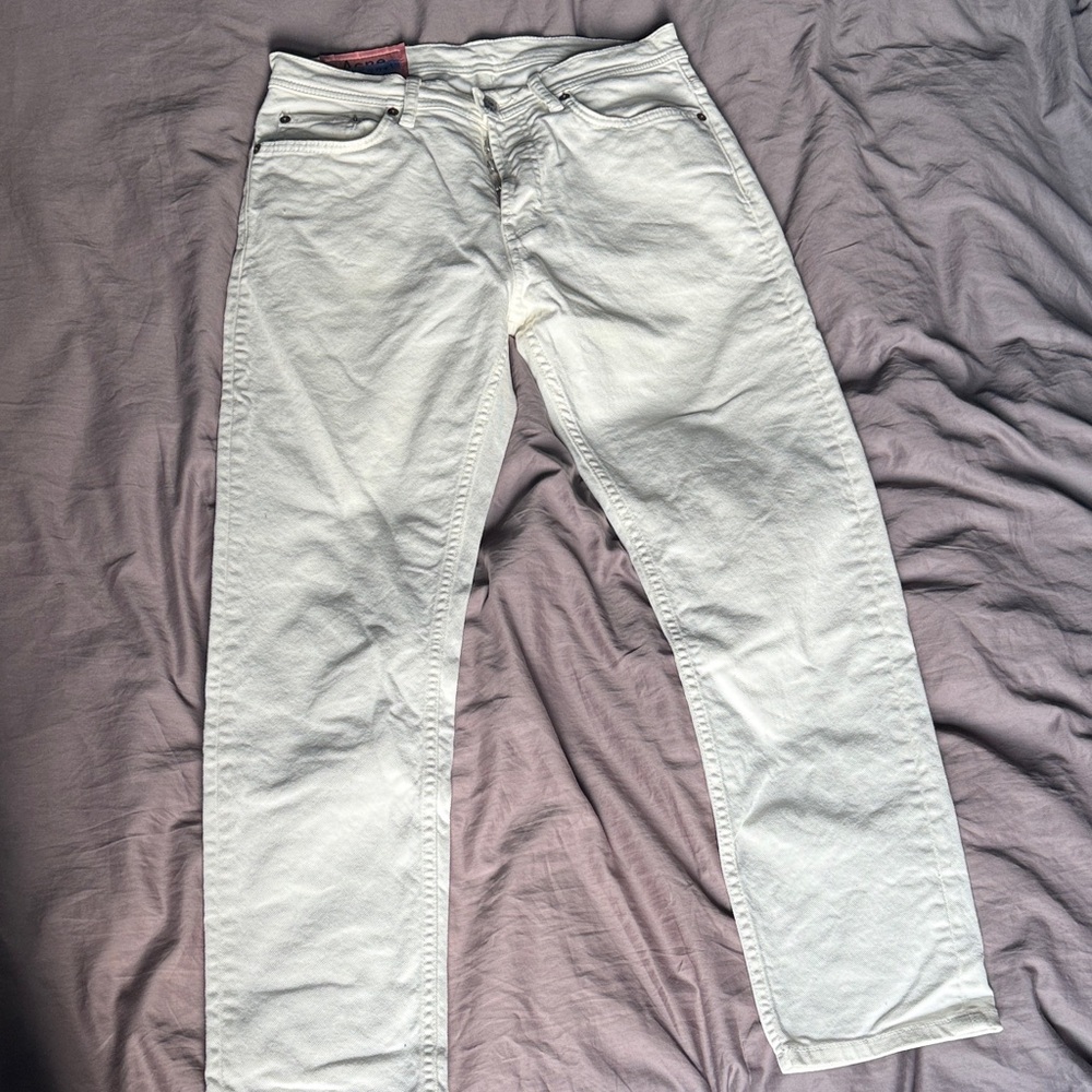 Acne Men's Cream Straight Jeans